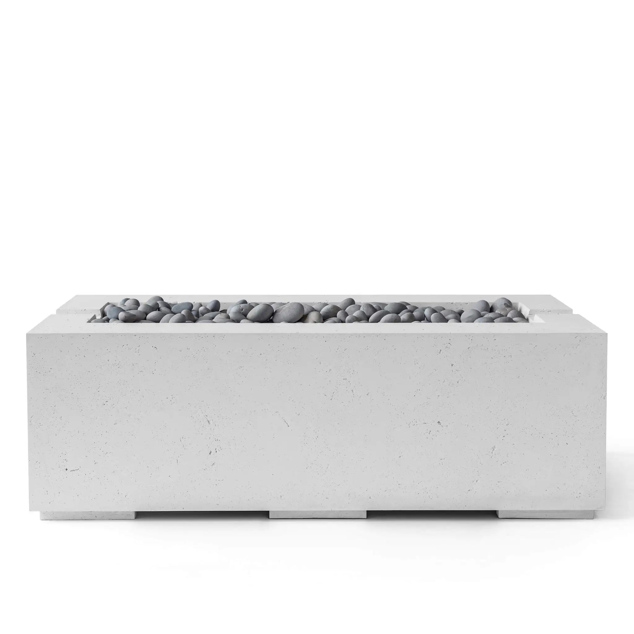 HPC Fire Avera 48" Lightweight Concrete Fire Pit - Ash Concrete Slate Beach Stone