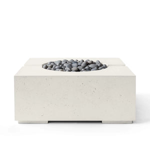 HPC Fire Bravo Lightweight Concrete Electronic Ignition Fire Pit - Limestone - Slate Beach Stone