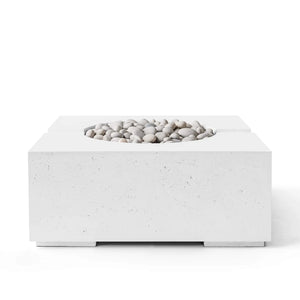 HPC Fire Bravo Lightweight Concrete Electronic Ignition Fire Pit - Natural - Ivory Beach Stone