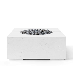 HPC Fire Bravo Lightweight Concrete Electronic Ignition Fire Pit - Natural - Slate Beach Stone