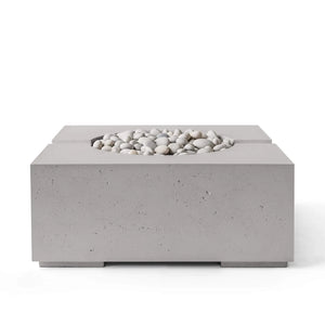 HPC Fire Bravo Lightweight Concrete Electronic Ignition Fire Pit - Sandstone - Ivory Beach Stone