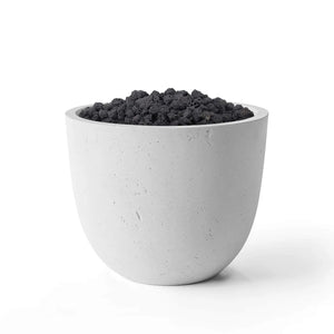 HPC Fire Element Lightweight Concrete Manual Ignition Fire Pit - Ash - Black Lava Rock