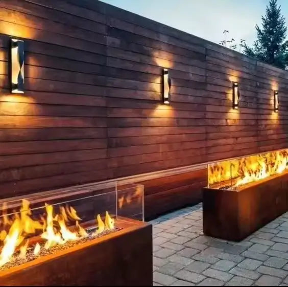AHL Steel Gas Fire Pit Table for Backyard Corten