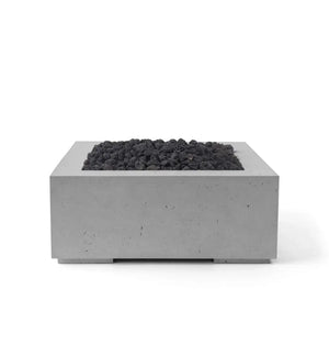HPC Fire Alea 40" Lightweight Concrete Electronic Ignition Fire Pit - Charcoal Concrete - Black Lava Rock