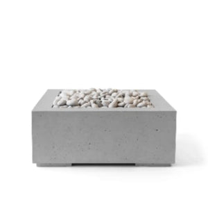 HPC Fire Alea 40" Lightweight Concrete Electronic Ignition Fire Pit - Charcoal Concrete - Ivory Beach Stone