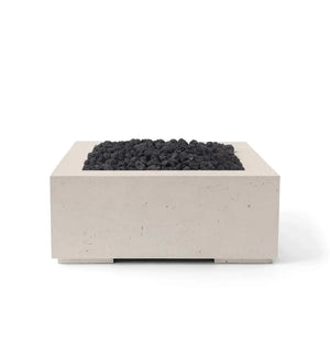 HPC Fire Alea 40" Lightweight Concrete Electronic Ignition Fire Pit - Clay Concrete - Black Lava Rock