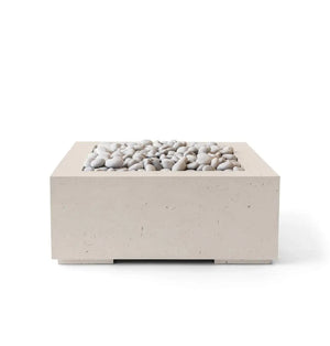HPC Fire Alea 40" Lightweight Concrete Electronic Ignition Fire Pit - Clay Concrete - Ivory Beach Stone