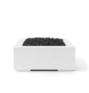 HPC Fire Alea 40" Lightweight Concrete Electronic Ignition Fire Pit - Natural Concrete - Black Lava Rock