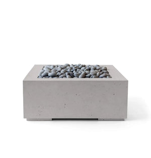 HPC Fire Alea 40" Lightweight Concrete Electronic Ignition Fire Pit - Sandstone Concrete - Slate Beach Stone