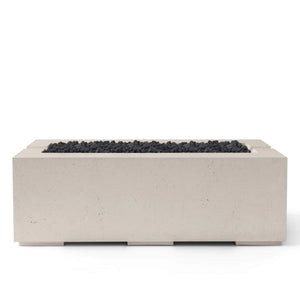 HPC Fire Avera 48" Lightweight Concrete Fire Pit - Clay Concrete Black Lava Rock
