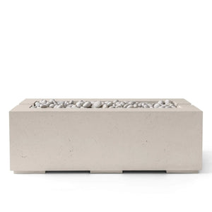 HPC Fire Avera 48" Lightweight Concrete Fire Pit - Clay Concrete Ivory Beach Stone