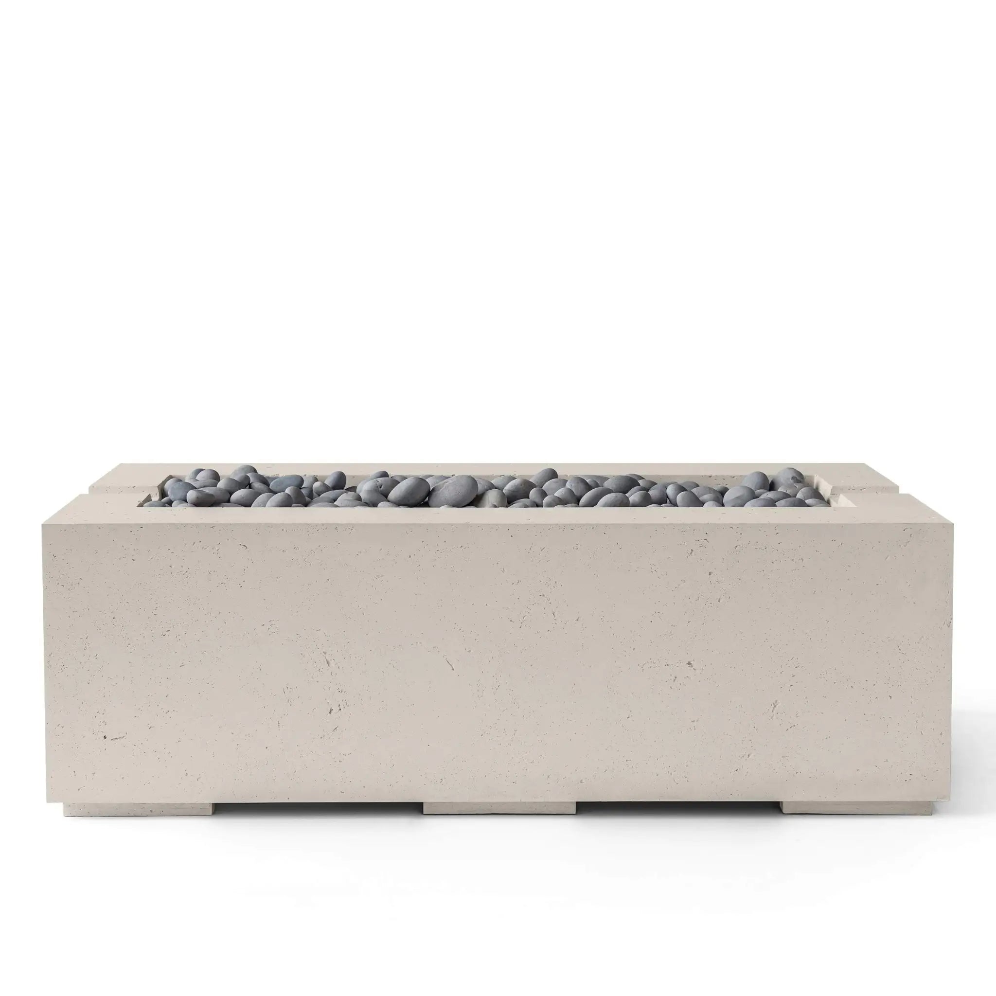 HPC Fire Avera 48" Lightweight Concrete Fire Pit - Clay Concrete Slate Beach Stone