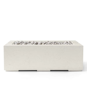 HPC Fire Avera 48" Lightweight Concrete Fire Pit - Limestone Concrete Ivory Beach Stone