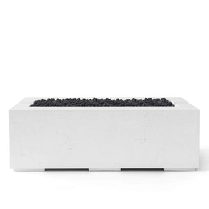 HPC Fire Avera 48" Lightweight Concrete Fire Pit - Natural Concrete Black Lava Rock