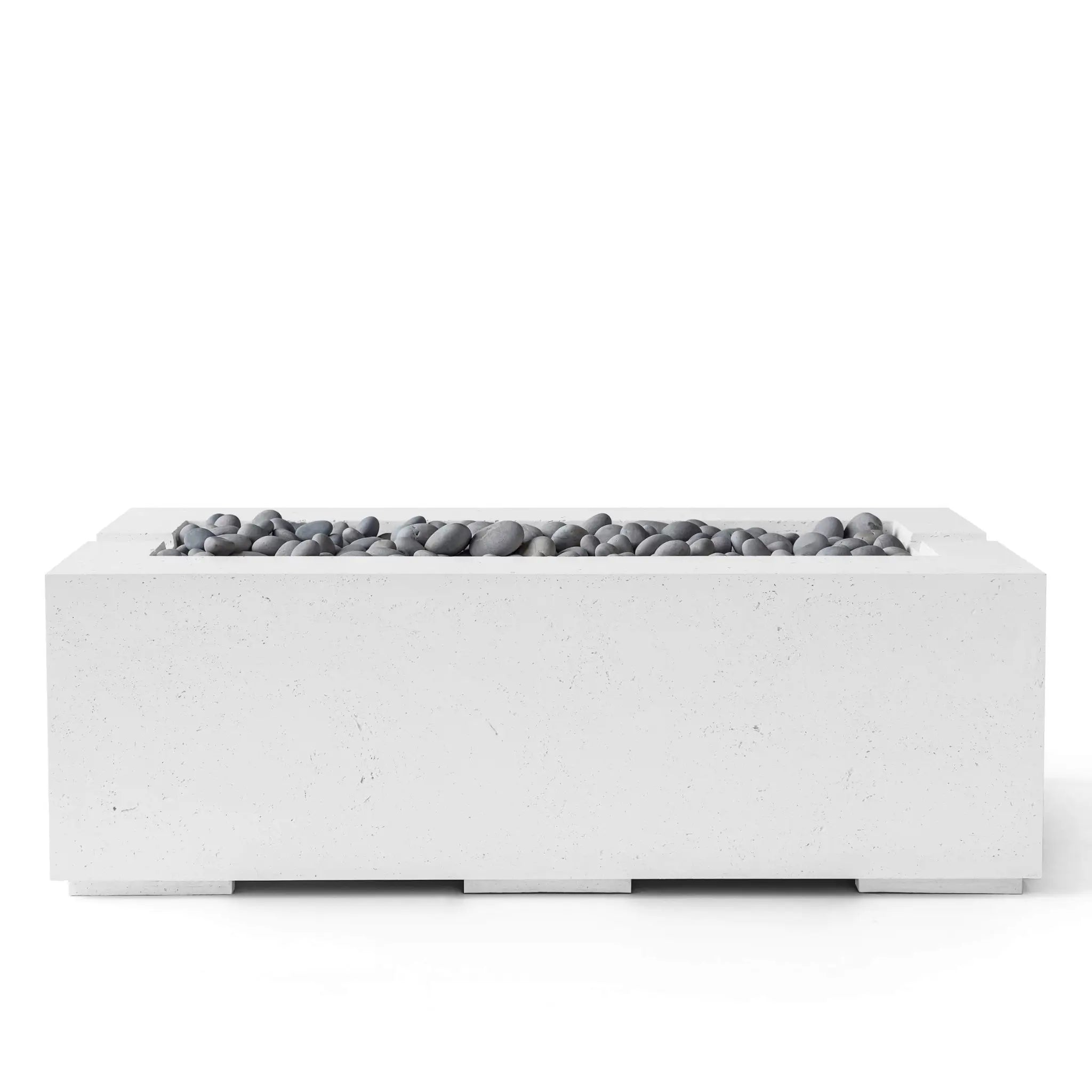 HPC Fire Avera 48" Lightweight Concrete Fire Pit - Natural Concrete Slate Beach Stone