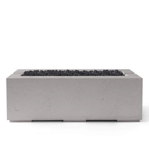 HPC Fire Avera 48" Lightweight Concrete Fire Pit - Sandstone Concrete Black Lava Rock