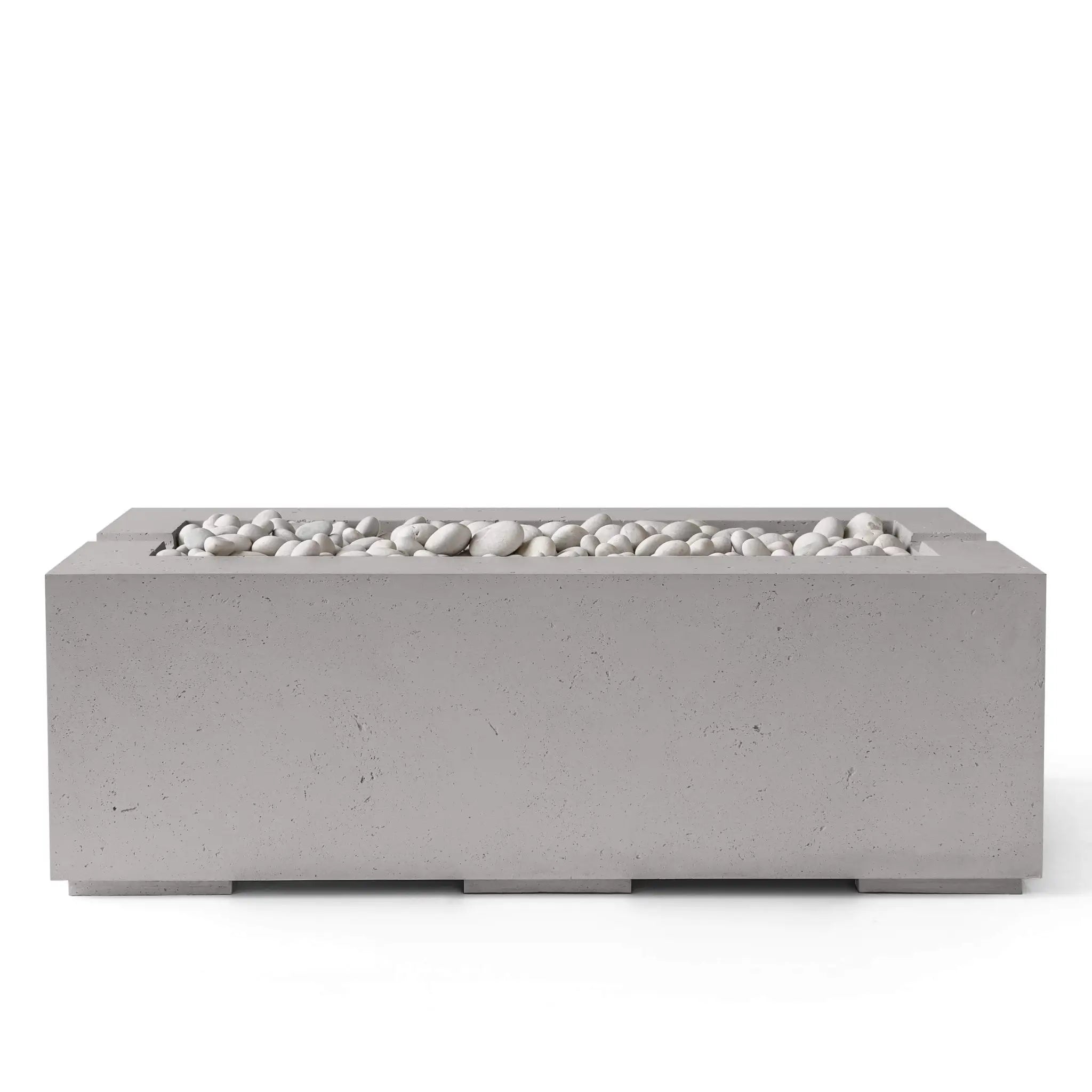 HPC Fire Avera 48" Lightweight Concrete Fire Pit - Sandstone Concrete Ivory Beach Stone