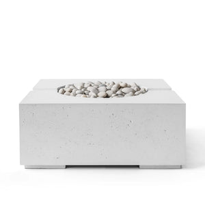 HPC Fire Bravo Lightweight Concrete Electronic Ignition Fire Pit - Ash - Ivory Beach Stone