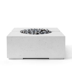 HPC Fire Bravo Lightweight Concrete Manual Ignition Fire Pit - Ash - Slate Beach Stone