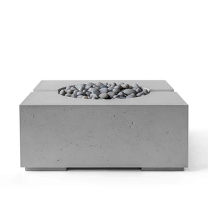 HPC Fire Bravo Lightweight Concrete Manual Ignition Fire Pit - Charcoal - Slate Beach Stone