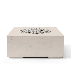 HPC Fire Bravo Lightweight Concrete Manual Ignition Fire Pit - Clay - Ivory Beach Stone