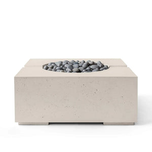 HPC Fire Bravo Lightweight Concrete Manual Ignition Fire Pit - Clay - Slate Beach Stone
