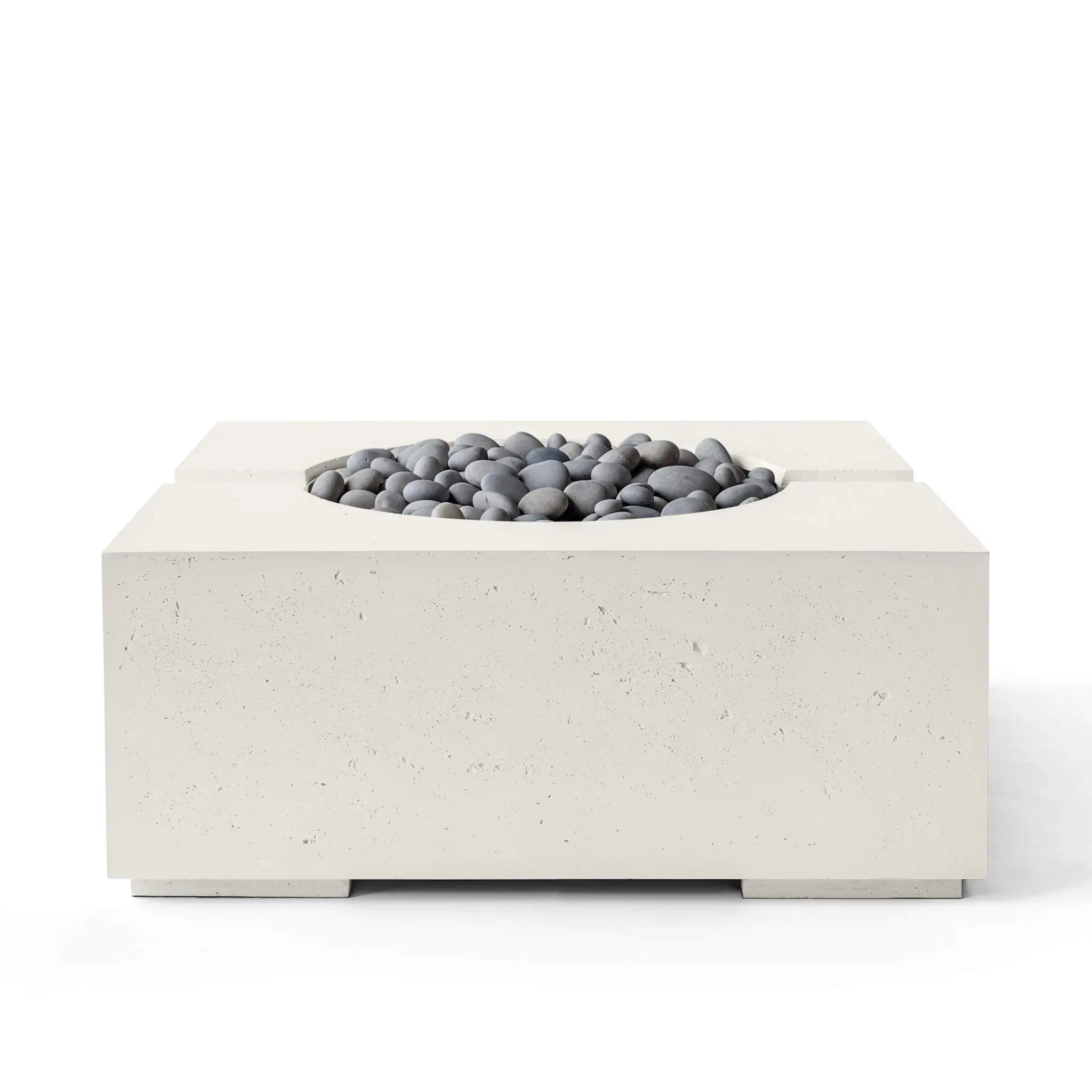 HPC Fire Bravo Lightweight Concrete Manual Ignition Fire Pit - Limestone - Slate Beach Stone