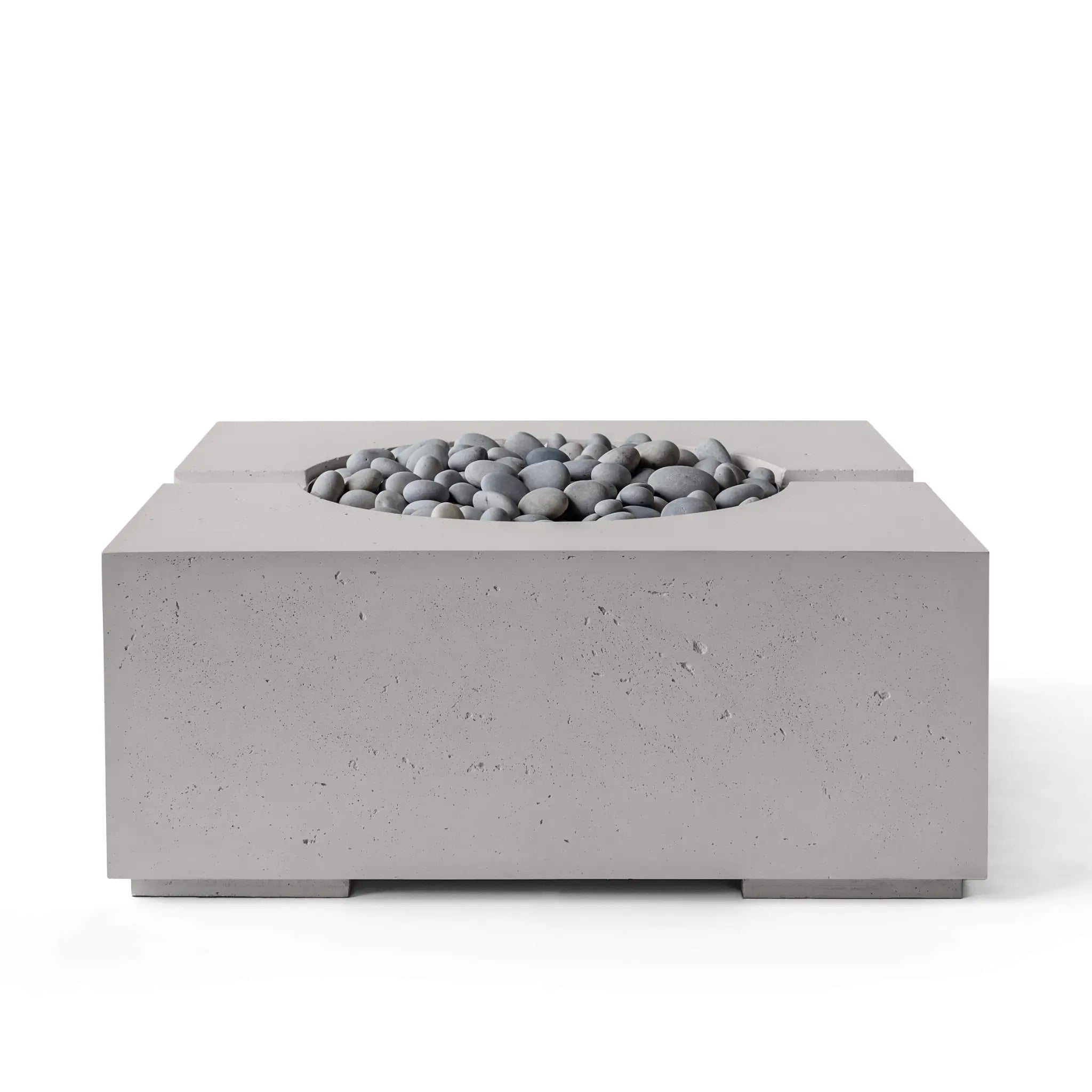 HPC Fire Bravo Lightweight Concrete Manual Ignition Fire Pit - Sandstone - Slate Beach Stone