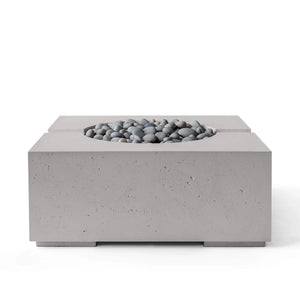 HPC Fire Bravo Lightweight Concrete Manual Ignition Fire Pit - Sandstone - Slate Beach Stone