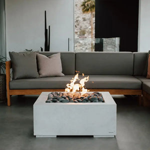 HPC Fire Alea 32" Lightweight Concrete Electronic Ignition Fire Pit - Indoor Design