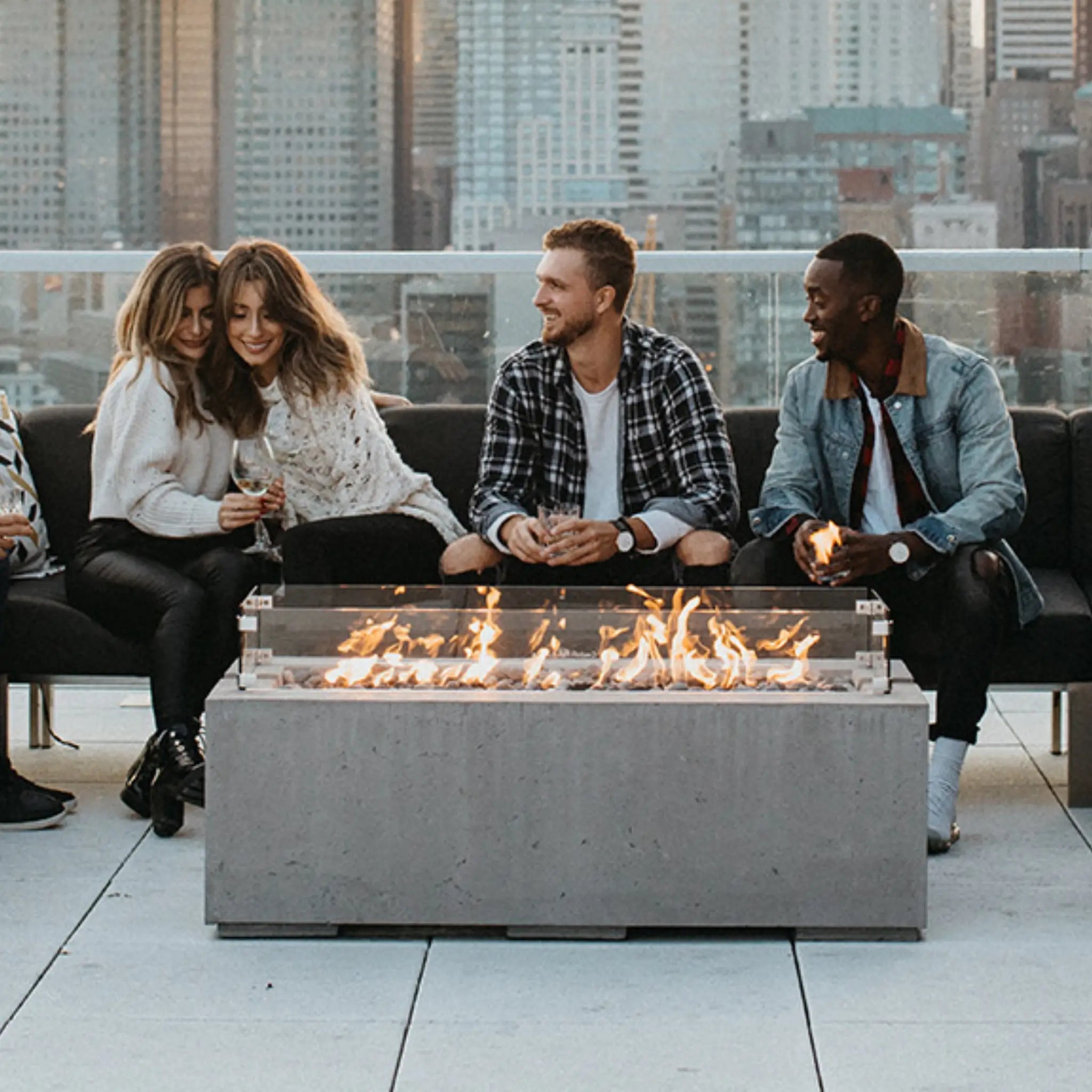 HPC Fire Avera Lightweight Concrete Electronic Ignition Fire Pit