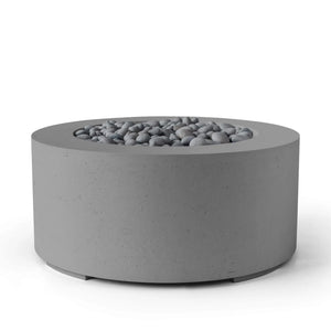 HPC Fire Belmont 36" Round Fire Pit - Manual Ignition - Lightweight Concrete Outdoor - Charcoal - Slate Beach Stone