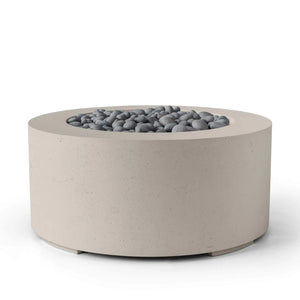 HPC Fire Belmont 36" Round Fire Pit - Manual Ignition - Lightweight Concrete Outdoor - Clay - Slate Beach Stone