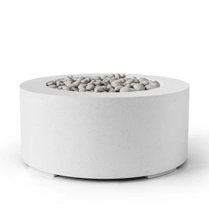HPC Fire Belmont 36" Round Fire Pit - Manual Ignition - Lightweight Concrete Outdoor - Natural - Ivory Beach Stone
