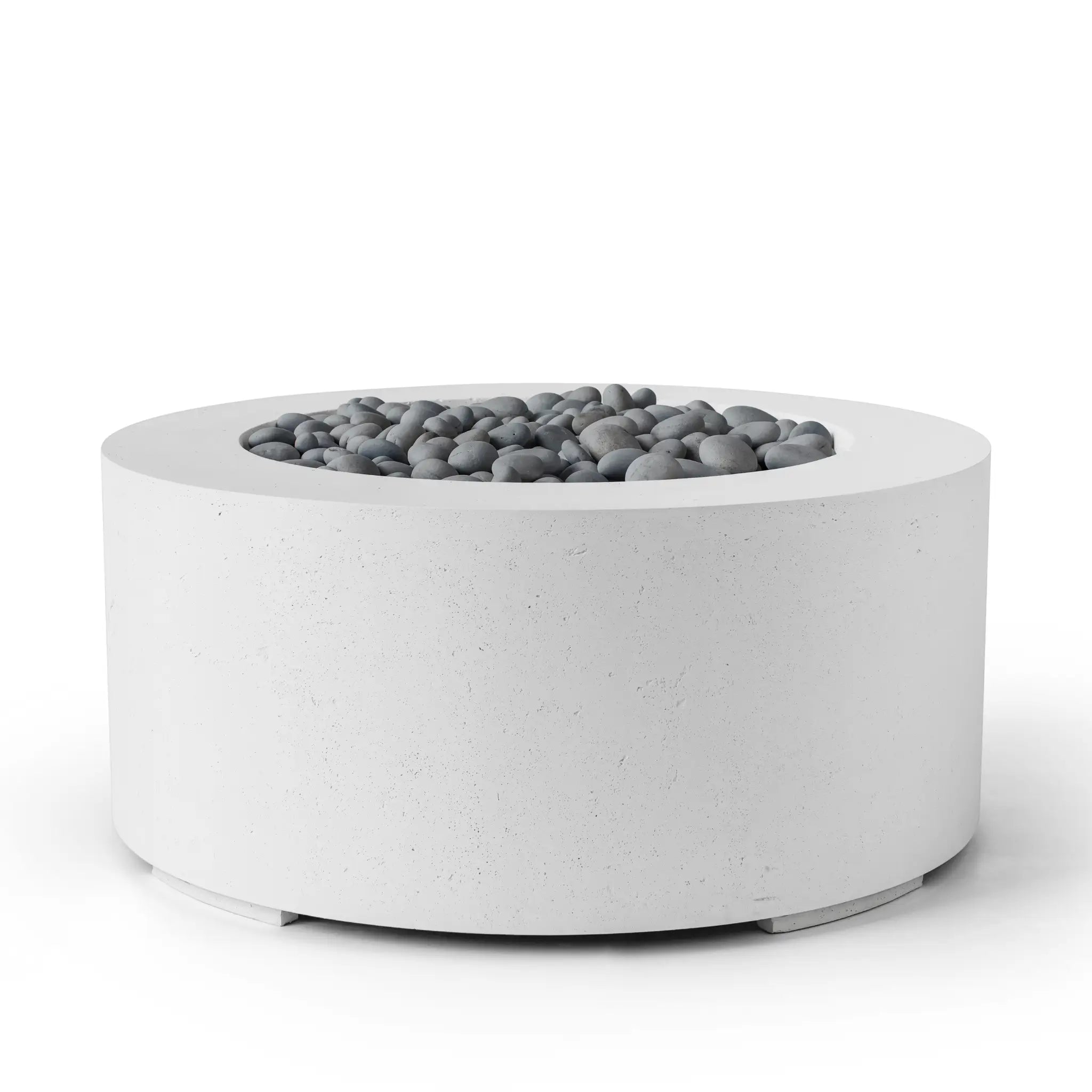 HPC Fire Belmont 36" Round Fire Pit - Manual Ignition - Lightweight Concrete Outdoor - Natural - Slate Beach Stone