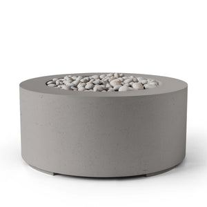 HPC Fire Belmont 36" Round Fire Pit - Manual Ignition - Lightweight Concrete Outdoor - Sand Stone - Ivory Beach Stone
