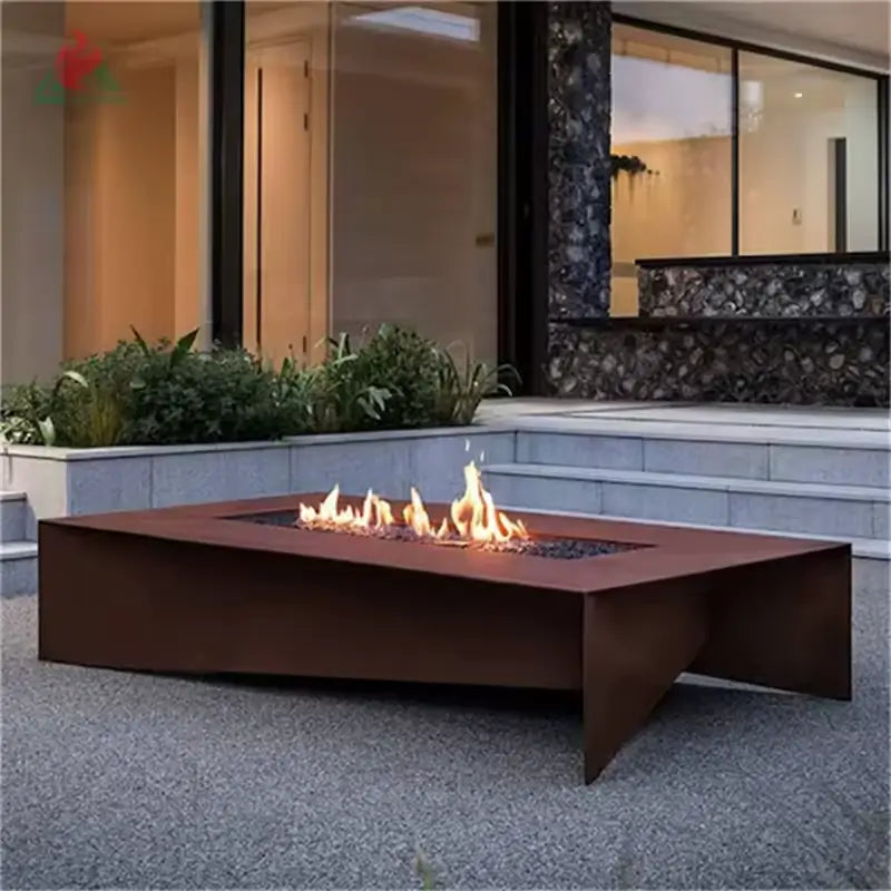 AHL Corten Steel Heater Gas Outdoor Large Gas Fire Pit